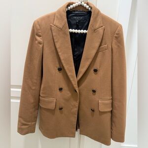 Rag and bone Tan Double-Breasted Blazer